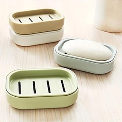 1pc Double-Layer Drain Soap Box - Easy-to-Clean Plastic Soap Holder for Bathroom and Toiletry Storage miniinthebox