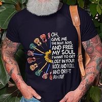 Guitar Musical Instrument Black Dark Blue T shirt Tee Men's Graphic Cotton Blend Shirt Sports Classic Shirt Short Sleeve Comfortable Tee Sports Outdoor Holiday Summer Fashion Designer Clothing S M L Lightinthebox - thumbnail