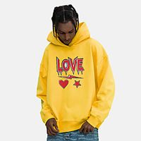 Unisex Hoodie Cartoon Print Casual Casual Hoodies Sweatshirts  Blue Yellow Khaki Lightinthebox - thumbnail