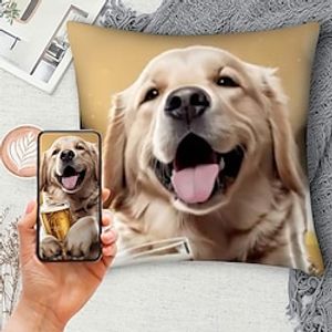 1PC Custom Double Side Pillow Cover Soft Decorative Square Cushion Case Pillowcase for Bedroom Livingroom Sofa Couch Chair Personalized Valentine Gift Custom Made Lightinthebox