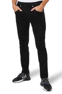 Extreme Distressed Black Drill Denim Skinny Jeans Extreme Distressed Black Drill Denim Skinny Jeans