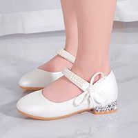 Girls' Heels Flower Girl Shoes Formal Shoes Princess Shoes Leather PU Portable Walking Wedding Dress Shoes Little Kids(4-7ys) Big Kids(7years ) Daily Party  Evening Walking Shoes Bowknot Pearl Lightinthebox - thumbnail