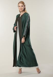 Colorblock Abaya with Handwork (2XL)