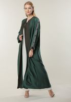 Colorblock Abaya with Handwork (2XL) - thumbnail