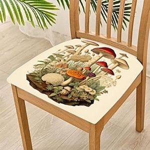 Mushroom Dining Chair Cover Stretch Chair Seat Slipcover Elastic Chair Protector For Dinning Party Hotel Wedding Soft Removable Washable 48x48cm19''x19'' Lightinthebox
