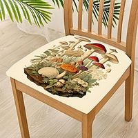 Mushroom Dining Chair Cover Stretch Chair Seat Slipcover Elastic Chair Protector For Dinning Party Hotel Wedding Soft Removable Washable 48x48cm19''x19'' Lightinthebox - thumbnail