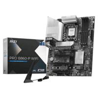 MSI Pro B860-P WiFi LGA 1851 ATX Motherboard, Intel B860 Chipset, 4x DDR5 UDIMM Slots, Up to 256GB Max Memory, 4x PCIe x16 Slots, 3x M.2 Slots, WiFi & BT Connectivity