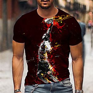 Men's Unisex Tee T shirt Shirt 3D Print Graphic Prints Basketball Olympics Print Short Sleeve Daily Tops Casual Designer Big and Tall Black miniinthebox