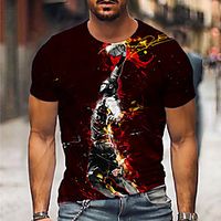 Men's Unisex Tee T shirt Shirt 3D Print Graphic Prints Basketball Olympics Print Short Sleeve Daily Tops Casual Designer Big and Tall Black miniinthebox - thumbnail