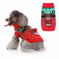 dog christmas sweater cute reindeer knitted sweaters new year xmas winter knitwear pet clothes for small dog and cat Lightinthebox dog christmas sweater cute reindeer knitted sweaters new year xmas winter knitwear pet clothes for small dog and cat Lightinthebox