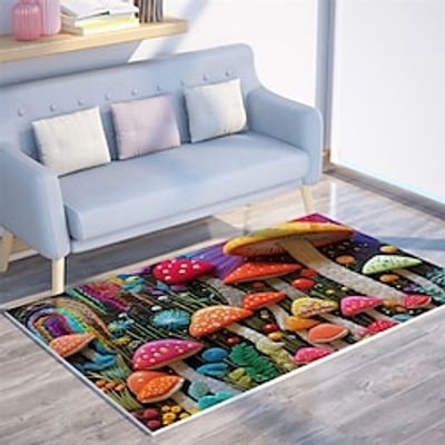 Quilting Art Mushroom Area Rug Kitchen Mat Non-Slip Oil Proof Floor Mat Livingroom Rug Indoor Outdoor Mat Bedroom Decor Bathroom Mat Entrance Rug Door Mat Lightinthebox
