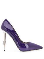 Philipp Plein Skull 110mm leather pumps - PURPLE - thumbnail