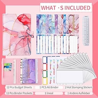 11 Colors A6 Macaron Marble Leather A6 PU Leather DIY Binder Notebook Cover Journal Agenda Planner Cover Diary Schedule Paper Cover School Stationery Diary Weekly Monthly Planner Budget Planner 2023 Lightinthebox