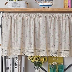 Cotton Linen Small Kitchen Curtain Japanese Style Small Floral Lace Short Curtains Cabinets Wardrobes Shelter Curtains Lightinthebox