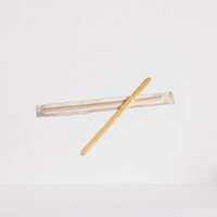 Hotpack | 19 Cm Disposable Wooden Wrapped Coffee Stirrer | 5000 Pieces