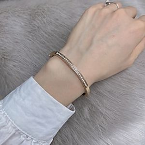 Women's Zircon Tennis Bracelet Geometrical Vertical  Gold bar Fashion European Trendy Alloy Bracelet Jewelry Silver  Golden yellow For School Christmas Halloween Carnival Club Lightinthebox