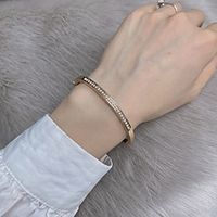 Women's Zircon Tennis Bracelet Geometrical Vertical  Gold bar Fashion European Trendy Alloy Bracelet Jewelry Silver  Golden yellow For School Christmas Halloween Carnival Club Lightinthebox - thumbnail