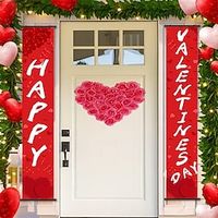 1pc Happy Valentine's Day Poster with Hangers Courtyard Wall Art Canvas Posters Art For Home Living Room Decoration Wall Art Decor Lightinthebox - thumbnail