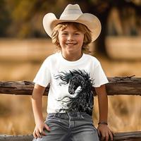 Boys 3D Animal Tee Black Short Sleeve 3D Print Summer Active Adorable Daily Polyester Kids 3-12 Years Crew Neck Outdoor Casual Daily Tailored Fit Lightinthebox