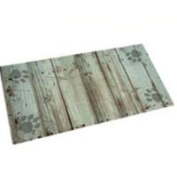 Drymate Green Distressed Wood Paws Dog Bowl Place Mat 16 X 28 Inches