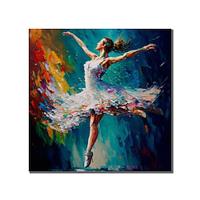 Oil Painting Handmade Hand Painted Square Wall Art Impression Dancer Canvas Painting Home Decoration Decor Stretched Frame Ready to Hang Lightinthebox