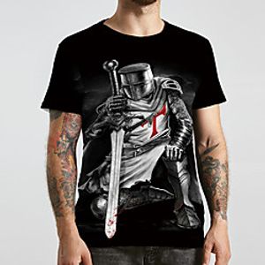 Men's Unisex Tee T shirt 3D Print Graphic Prints Human Plus Size Print Short Sleeve Casual Tops Basic Designer Big and Tall Black miniinthebox