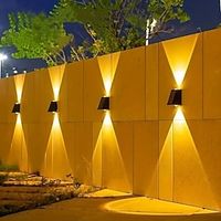 1 Pc solar powered wall lamp with upper and lower lights, outdoor fence, courtyard, garden decoration light Lightinthebox