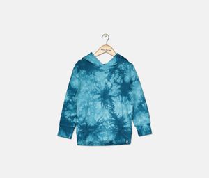 Kids Boys Tie Dye Print Hooded Sweater  Blue
