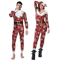 Santa Claus Mrs.Claus Onesies Men's Women's Family Matching Outfits Christmas Masquerade Christmas Eve Adults' Party Christmas Polyester Onesie Lightinthebox - thumbnail