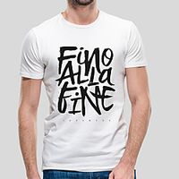 Men's Unisex Tee T shirt Hot Stamping Graphic Prints Letter Plus Size Print Short Sleeve Casual Tops Cotton Basic Fashion Designer Big and Tall White miniinthebox - thumbnail