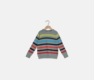 Boys Stripe Sweater  Dark Grey Combo