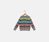 Boys Stripe Sweater  Dark Grey Combo - thumbnail