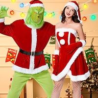 Santa Claus Mrs.Claus Grinch Santa Suits Cosplay Costumes Matching Family  Couples Men's Women's Cosplay Costume Family Matching Outfits Christmas Christmas Masquerade Christmas Eve Adults' Party miniinthebox - thumbnail