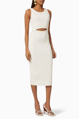 Rib Cut Out Dress in Organic Cotton Rib Cut Out Dress in Organic Cotton