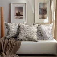 Relief Double Side Pillow Cover 1PC Soft Decorative Square Cushion Case Pillowcase for Bedroom Livingroom Sofa Couch Chair miniinthebox - thumbnail