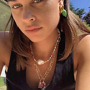 Women's Choker Necklace Beaded Necklace Fancy Friends Rainbow Precious Joy Lucky Simple Unique Design Fashion Rock Pearl Glass Alloy Rainbow 42 cm Necklace Jewelry 1pc For New Baby Street Gift Beach miniinthebox