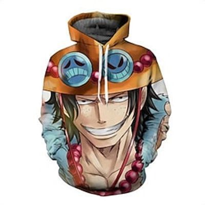 One Piece Film: Red Monkey D. Luffy Hoodie Cartoon Manga Anime Front Pocket Graphic Hoodie For Men's Women's Unisex Adults' 3D Print 100% Polyester Casual Daily miniinthebox