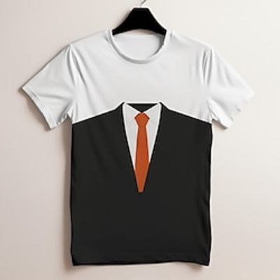 Boys 3D Bow tie Tee Shirt Short Sleeve 3D Print Summer Active Sports Fashion Polyester Kids 3-12 Years Crew Neck Outdoor Casual Daily Regular Fit Lightinthebox