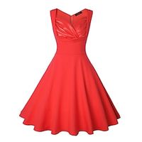 Audrey Hepburn Vintage Summer Dress Women's Costume Vintage Cosplay Daily Wear Going out Midi A-Line miniinthebox - thumbnail