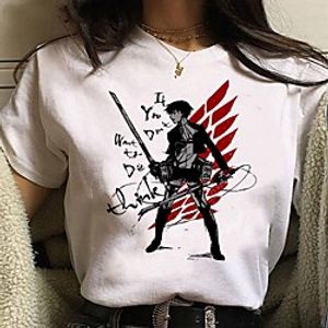 Inspired by Attack on Titan Cosplay Anime Cartoon Polyester  Cotton Blend Print Harajuku Graphic Kawaii T-shirt For Women's  Men's Lightinthebox