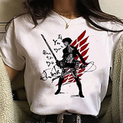 Inspired by Attack on Titan Cosplay Anime Cartoon Polyester  Cotton Blend Print Harajuku Graphic Kawaii T-shirt For Women's  Men's Lightinthebox