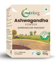 Nutriorg Certified Organic Ashwagandha Powder 100g