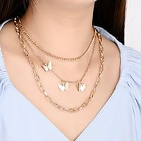 Butterfly Chain Necklace Chains Copper Alloy Gold 42-52 cm Necklace Jewelry 1pc For miniinthebox - thumbnail