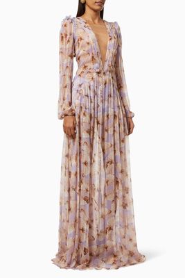 Gown in Butterfly Silk Georgette Gown in Butterfly Silk Georgette