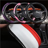 Steering Wheel Cover Style Imitation Leather   Carbon Fiber Universal D Shape Car Steering Wheel Protector Anti-Slip Soft Interior Accessories for Women Men fit Car SUV etc  15 inch four Seasons miniinthebox - thumbnail