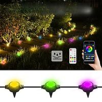 Wifi Smart Permanent Outdoor Lights Ground-Plug 16 Colorful Marquee String Lawn Bluetooth Waterproof Marquee Magic Color Atmosphere Garden Remote Control Underground String Light Lightinthebox - thumbnail