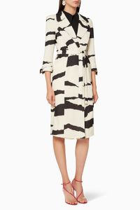 Abstract-Print Trench Coat