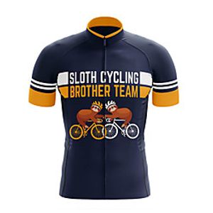 21Grams Men's Short Sleeve Cycling Jersey Summer Spandex Polyester Black  Orange Sloth Bike Jersey Top Mountain Bike MTB Road Bike Cycling Quick Dry Moisture Wicking Breathable Sports Clothing Lightinthebox