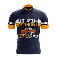 21Grams Men's Short Sleeve Cycling Jersey Summer Spandex Polyester Black  Orange Sloth Bike Jersey Top Mountain Bike MTB Road Bike Cycling Quick Dry Moisture Wicking Breathable Sports Clothing Lightinthebox - thumbnail