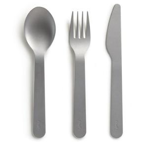 Lekue Basics To Go Cutlery Silver 4X1 4X16cm